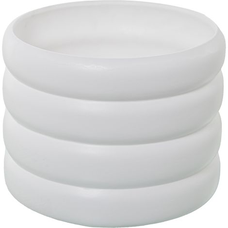 MAT White Welled Ceramic Pflanzer  ° 25x20cmpour Alle Stile, um dem Haus eine Note zu verleihen (1/3)