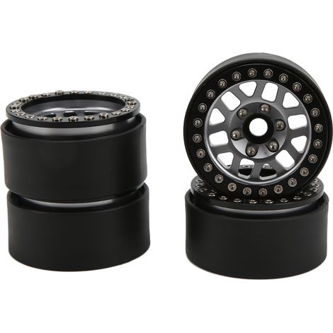 Ensemble de 4 jantes Beadlock en alliage d'aluminium de 1,9 pouce pour Axial SCX10 90046 (pièces détachées pour voiture RC Crawler). (1/5)