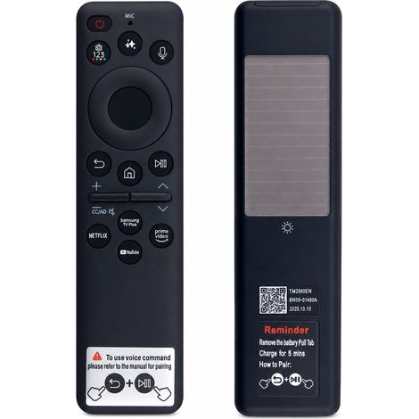 Télécommande Solaire Vocale pour TV Samsung, Rechargeable USB-C, Compatible BN59-01480A (1/5)
