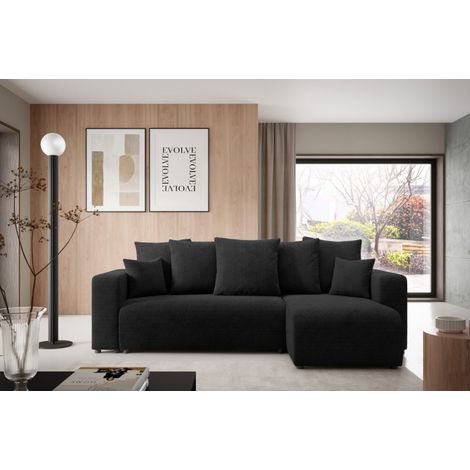 Canapé d'angle convertible LAVIA L Noir