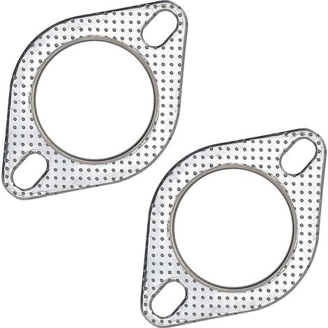 Lot de 2 joints d'échappement de 65 mm - 2 vis pour collecteur de bride de silencieux - Graphite haute température avec anneau de feu (1/5)