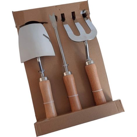 Gartenwerkzeugset, 3-teilig, Edelstahl