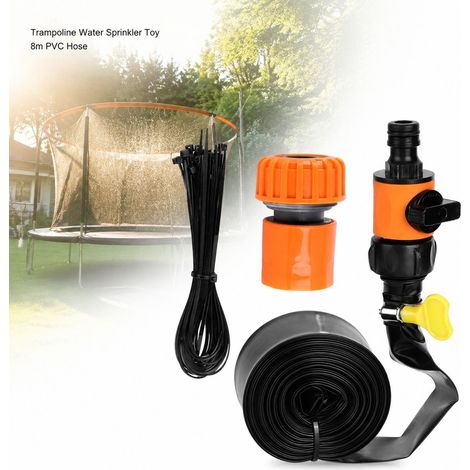 Toivize-Arroseur de Trampoline - Orange B - 8m PVC - Jouet d'Eau Extérieur pour Refroidissement et Jardin, Accessoire Sécurisé Facile à Installer (1/4)