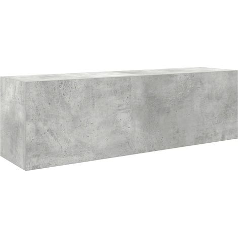 Armario de pared para baño de 100 x 25 x 30 cm diseño práctico espacio de almacenamiento en madera de ingeniería gris hormigón 020051288 (1/5)