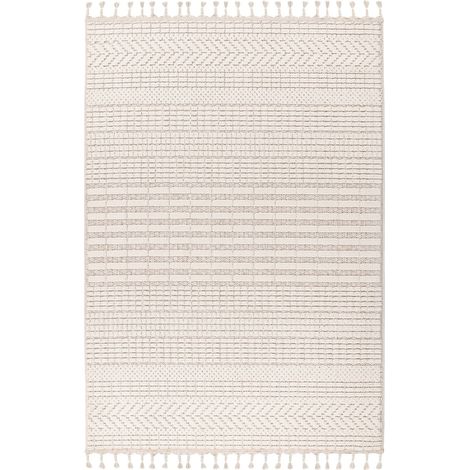 Tapis intérieur ivoire à poils courts résistant - 150 x 80 cm (1/5)