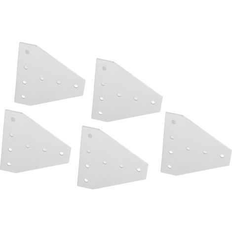 Équerre de fixation 90° en aluminium 6063, 5 pièces, plaque de jonction plate à 7 trous pour profilé 3030T, angle droit, connecteur robuste pour assemblage (1/5)