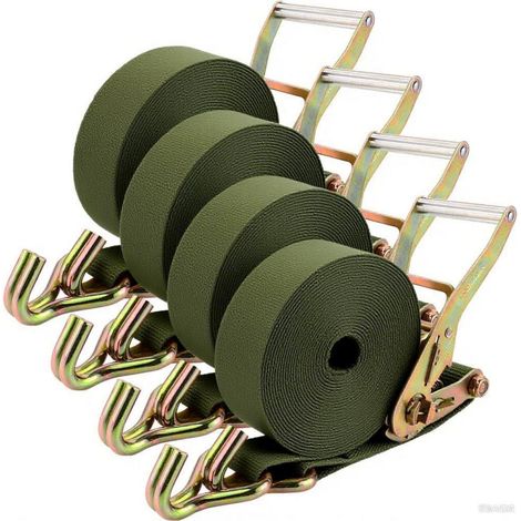 4er Set Spanngurte mit Ratsche und Haken, 40mm x 5m, 800kg Tragkraft (1/5)