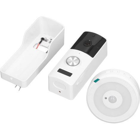 Sonnette vidéo HD 1080p avec communication vocale bidirectionnelle, batterie 4800 mAh, caméra WiFi sans fil 2 MP, angle de vision de 140°, résolution 1920 x 1080, alimentation 12-24 V. (1/5)