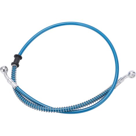 Durite de frein universelle en acier bleu de 100 cm pour moto, scooter, quad et moto tout-terrain. (1/5)