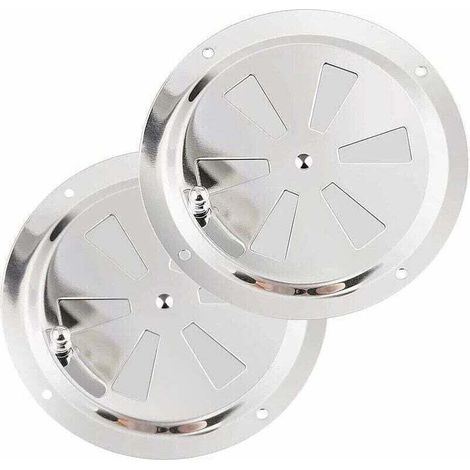 Chauffage et climatisation Grille de Ventilation Ronde, Grille d'aération 125 mm en Acier Inoxydable Conduit Moustiquaire Grille D'évacuation Air Entrant Air Evacué Ventilation Volets Réglables (1/4)
