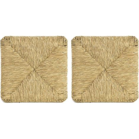 Kit 2 pc siège chaise PISA Art.901 structure inférieure paille naturelle 37x37cm (1/4)