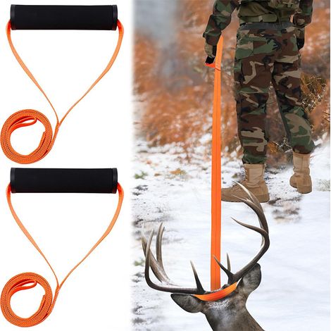 Dispositif de remorquage de cerfs robuste, équipement de chasse, tracteur à cerfs portable avec poignée à corde tendue. (1/5)