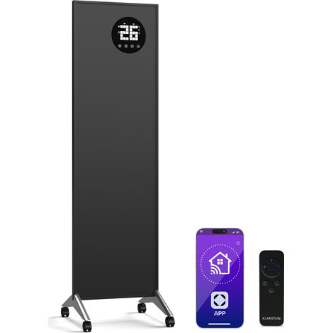 Klarstein Riscaldatore a infrarossi Wonderwall Smart Bornholm  400 W  Controllo smart  Montaggio a parete  Display LED (1/5)