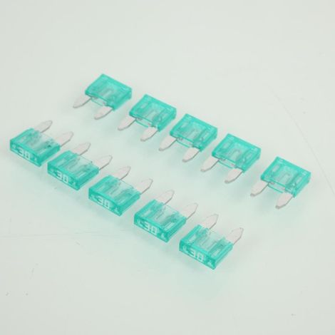 Set aus 10 n Mini-Flachstecksicherungen 30A 11x16x4mm für Auto (1/2)