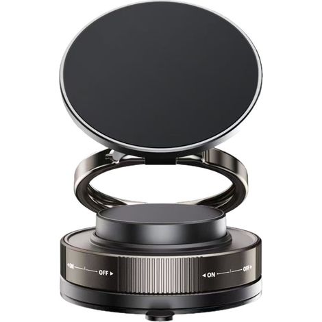 Support magnétique à ventouse pour téléphone portable, support magnétique à ventouse en résine nano-époxy pour voiture (noir) (1/5)