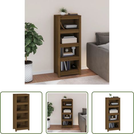 vidaXL Bücherregal Massivholz - Bücherregal Honigbraun 50x35x125,5 cm Massivholz Kiefer (1/5)