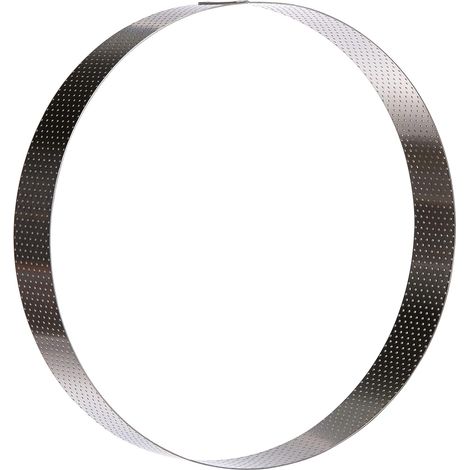 1 Cercle à tarte perforé 24,5x3,5cm Acier inoxydable Cuisson homogène Pâtisserie professionnelle