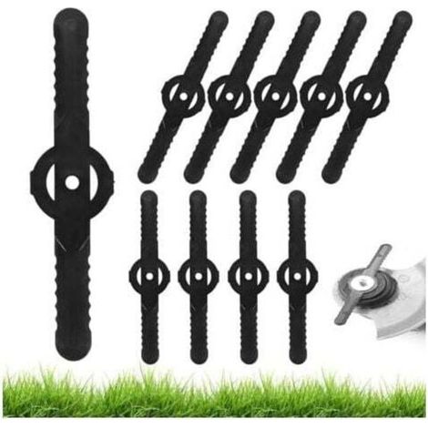 10 Pièces Lames de Tondeuse Jardin Tondeuse Accessoires, Lames de Rechange en Plastique, Outils de Jardin, Petit Trou 5mm, pour Jardin Pelouse Tondeuse, Coupe bordures Sans Fil