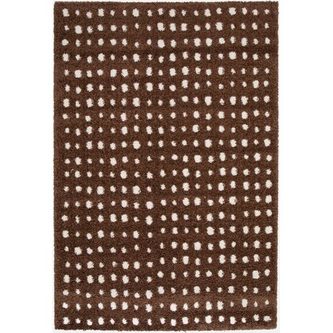 Tapis intérieur à pois marron et crème - Eno 120 x 170 cm (1/4)