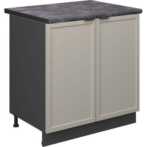 Mobile lavello cucina Fame-Line, GrigioBeige, 80 cm , PL Antracite, Vicco