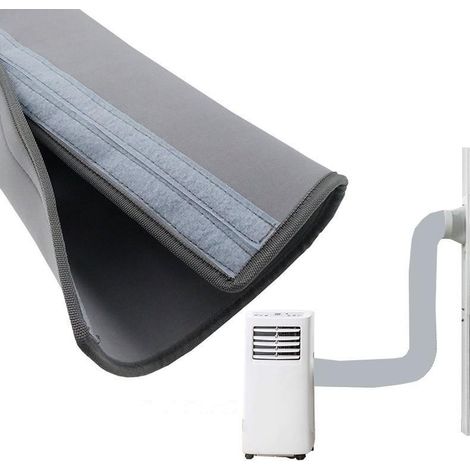 Housse isolante tuyau climatiseur 59×21 pouces polyester épais protection extérieure anti-lumière chaud froid gris (1/5)