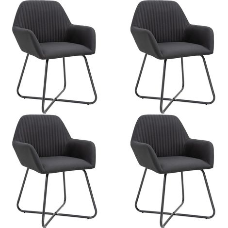 Sillas de comedor 4 unidades tela negras vidaXL (1/5)