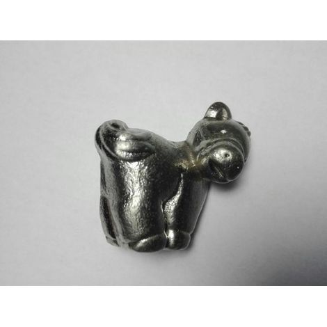 pomo tirador forma caballo bernial imitacion plata satinada para armario infantiles