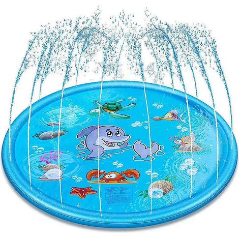 Tapis de jeux d'eau pour enfants 150 cm, jeu de pataugeoire d'extérieur pour garçons et filles dans les jardins et sur les pelouses