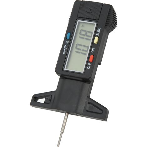 Digitales Profiltiefenmessgerät, Messbereich 0 bis 25 mm, LCD-Anzeige, präzises universelles Messwerkzeug für Reifenprofiltiefen. (1/5)
