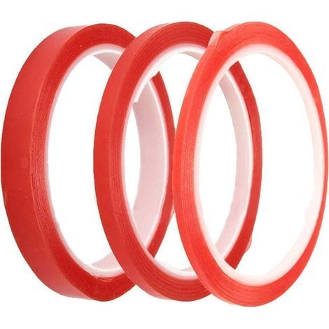 3 Rouleaux Ruban Adhésif Double Face 3mm 6mm 9mm Transparent Résistant Chaleur Verre Métal Artisanat Réparation