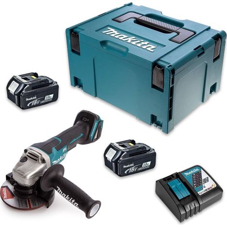 Smerigliatrice angolare 18V LXT Ø125 mm (2x3,0 Ah) in MAKPAC - MAKITA DGA508RFJ