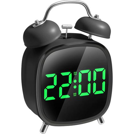 Réveil numérique réveil fort pour les dormeurs profonds horloge numérique LED avec affichage de la température 2 alarmes (1/5)
