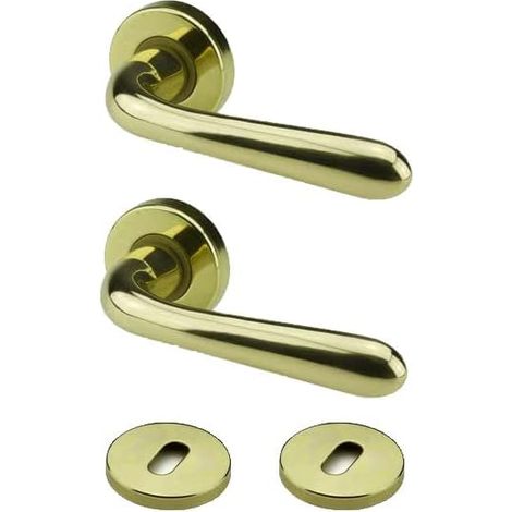 Interior door handle, available in various variations, round or square handle sold as a pair for one door (Tonde, Brass) (1/3)