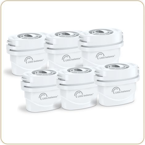 Pack de 6 Cartouches filtrantes pour Carafe, Compatible Toutes carafes filtrantes, Pack 6 Mois, Blanc (1/5)