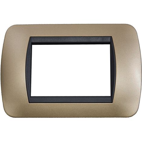 Placca Interruttore 4 Moduli Compatibile Living Copri Placchetta Titanium C6604
