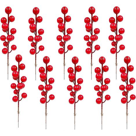 12-köpfiger Weihnachtskranz mit künstlichen Stechpalmenbeeren, DIY-Bastelset, 10 Teile (1/5)