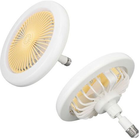 Ventilador de techo silencioso de 9,8 pulgadas con luz LED E27, ideal para aromaterapia, diseño compacto y elegante, 30 W, compatible con 86-265 V. (1/5)