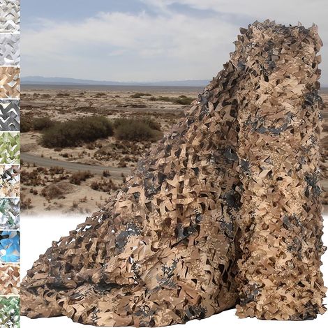 Filet de camouflage épais, protection solaire, idéal pour la chasse, le camouflage désertique, les écrans de confidentialité et le camping, 3 x 5 m (1/5)
