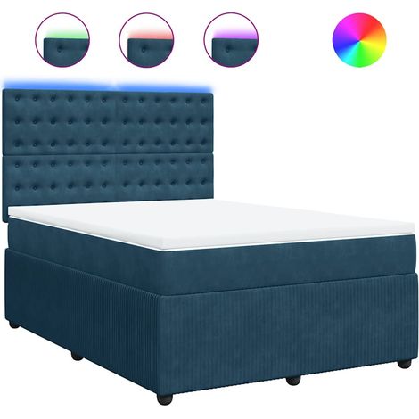 Maison Exclusive - Boxspringbett mit Matratze Blau 160x200 cm Sam