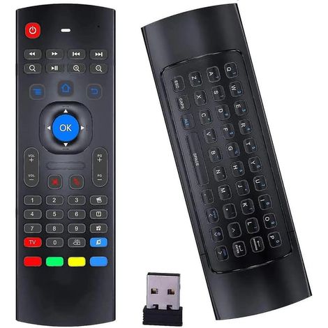 KLVGTIFS PU - Souris sans fil pour boîtier Android TV, clavier sans fil MX3 Pro 2,4 GHz, télécommande pour Smart TV avec capteur de mouvement et manette de jeu, télécommande Android (1/3)