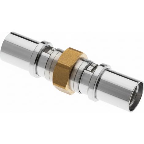 Raccordo diritto intermedio Ø20x20 in ottone nichelato per tubo gas pex-al-pex balpex mp gas bampi gmpma2000
