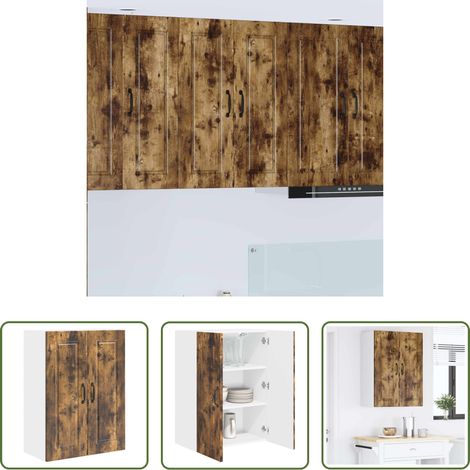 vidaXL Meuble de cuisine - Armoire de cuisine Chêne fumé 60 x 31 x 80 cm Bois d'ingénierie (1/5)