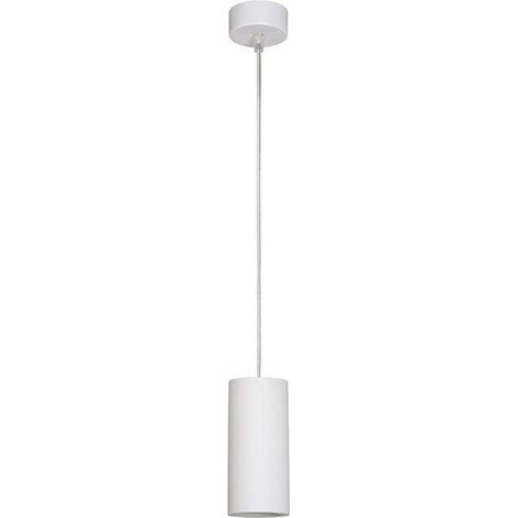 TRADE SHOP - Lampadario Faretto Cilindro Pendente A Sospensione Attacco Gu10 Bianco 15cm 99920 -