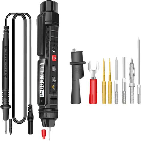 Tester digitale 2 in 1 con penna tester elettrica, misura tensione, corrente e resistenza, rileva i fili sotto tensione, memorizza i dati, schermo LCD