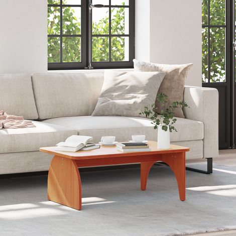 Mesa de Café Marrón cera 80 x 50 x 31 cm Madera maciza de pino vidaXL (1/5)