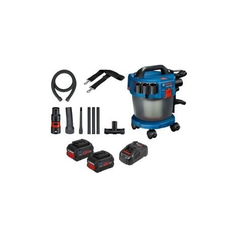 Bosch Akku-Staubsauger GAS 18V-10 L / 2x 5,5 Ah Akku + Ladegerät inkl. Zubehör-Set 14tlg.