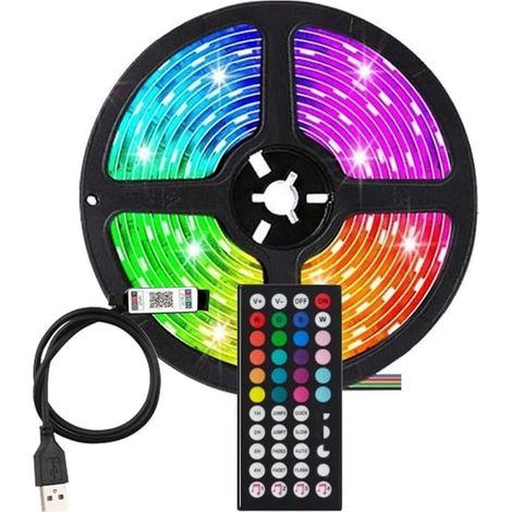 Bande lumineuse LED RGB Bluetooth de 10 m avec télécommande pour la décoration de Noël de la maison (1/5)