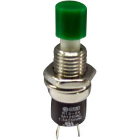 TRU COMPONENTS TC-R13-24B1-05 GN Drucktaster 250 V/AC 1.5 A 1 x Ein/(Aus) tastend Grün 1 St. (1/2)