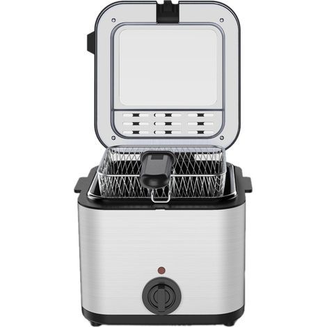 Multifunktionale elektrische Fritteuse aus Edelstahl mit 1000 W Leistung und Frittierkorb (1/5)
