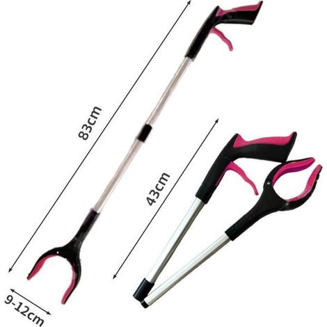 Zusammenklappbare Gartenklemme 83 cm geeignet für den Innen und Außenbereich zum Aufheben von Gegenständen und Sammeln von Abfällen praktisch für Rosa (1/5)